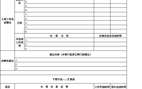 工作总结计划表
