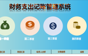 EXCEL财务支出记账管理系统：分类统计、智能分析【1288】