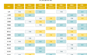 excel做的人员排班表0913