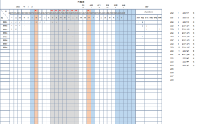 变色考勤表excel模板