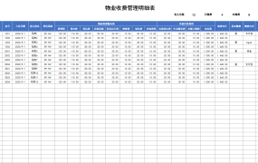 物业收费管理明细表excel模板