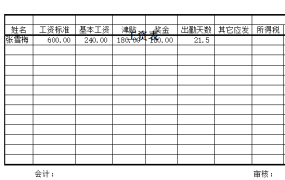 工资表excel模板