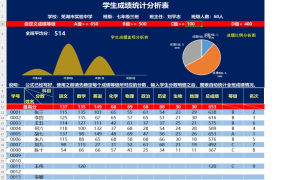 excel实现的学生成绩统计分析表（全函数统计）【10535】