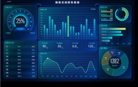 Excel模版:销售数据透视图,业绩统计排名,市场趋势分析【10204】