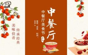 中餐美食佳肴创业项目介绍PPT模板，框架完整【1423】