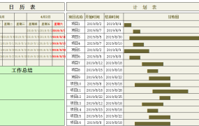 Excel工作计划表,自带甘特图进度显示,自动更新日历超好用