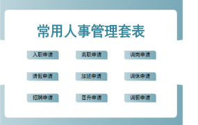 Excel用人事管理套表，完整表格框架，A4排版直接打印套用