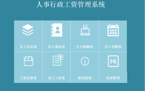 Excel人事行政工资管理套表，函数生日考勤，工资计算打印