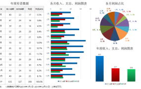 全自动收支数据分析图，组合图表高清显示，精准分析不劳心