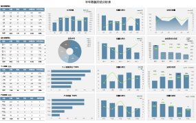 Excel半年数据可视化看板,多维动态图表,自动公式计算拿来就用
