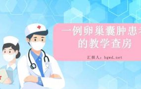 蓝色静态卵巢囊肿查房教学PPT模板