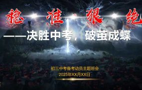 【带讲稿】《稳·准·狠·绝——决胜中考，破茧成蝶》初三中考备考动员主题班会PPT